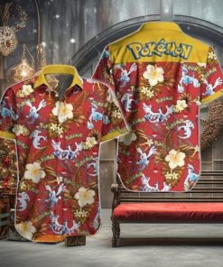 Pokemon V Short Sleeve Funny 3D Hawaiian Shirt