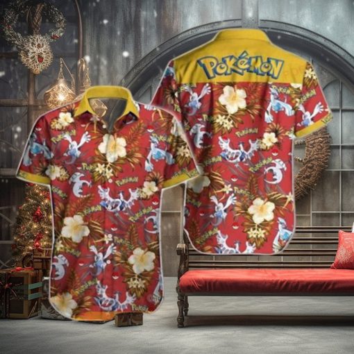 Pokemon V Short Sleeve Funny 3D Hawaiian Shirt