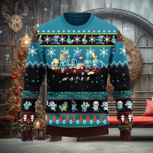 Pokemon Water Ugly Christmas Sweater Anime Men And Women Christmas Gift