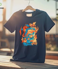 Pokemon fire game handheld game console characters gift shirt 3 Pokemon fire game handheld game console characters gift shirt