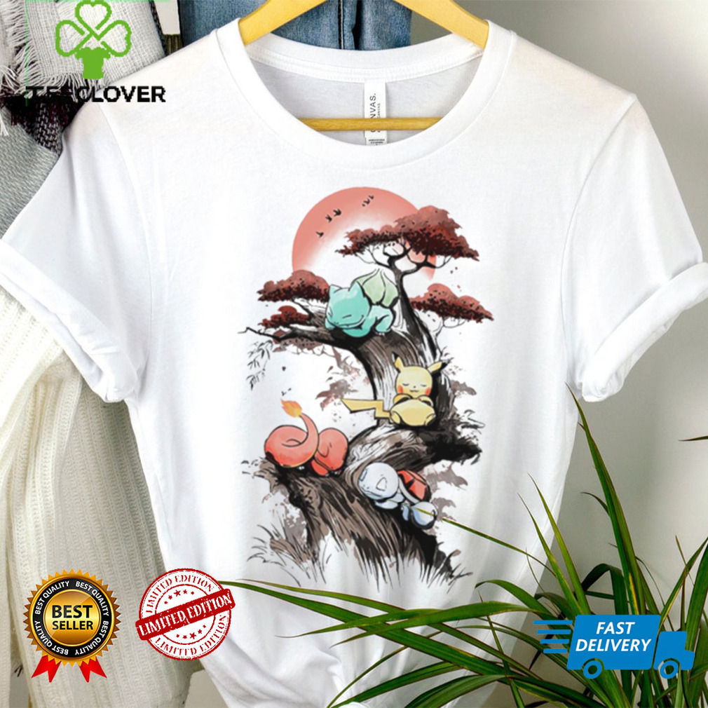 Pokemon starters sleep under the sun Japan style gift shirt Pokemon starters sleep under the sun Japan style gift shirt