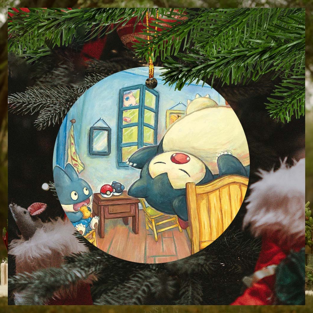 Pokemon x Van Gogh Museum Snorlax Art Inspired By Van Gogh Christmas Tree Decorations Ornament Pokemon x Van Gogh Museum Snorlax Art Inspired By Van Gogh Christmas Tree Decorations Ornament