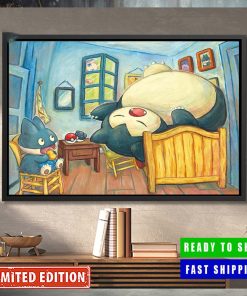 Pokemon x Van Gogh Museum Snorlax Art Inspired By Van Gogh Home Decor Poster Canvas