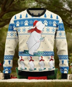 Polar Bear Ice Skiing Ugly Sweater Party