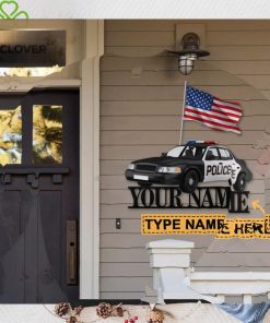 Police Car Custom Name Shaped Metal Sign