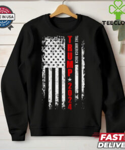 Political Trump 2024 American Flag Adult T Shirt