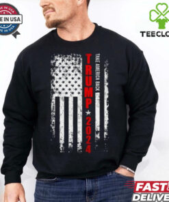 Political Trump 2024 American Flag Adult T Shirt
