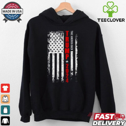 Political Trump 2024 American Flag Adult T Shirt