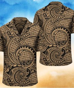 Polynesian Maori Lauhala Gold Hawaiian Shirt