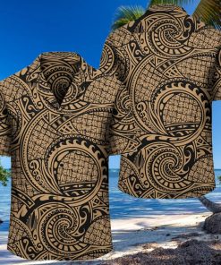 Polynesian Maori Lauhala Gold Hawaiian Shirt