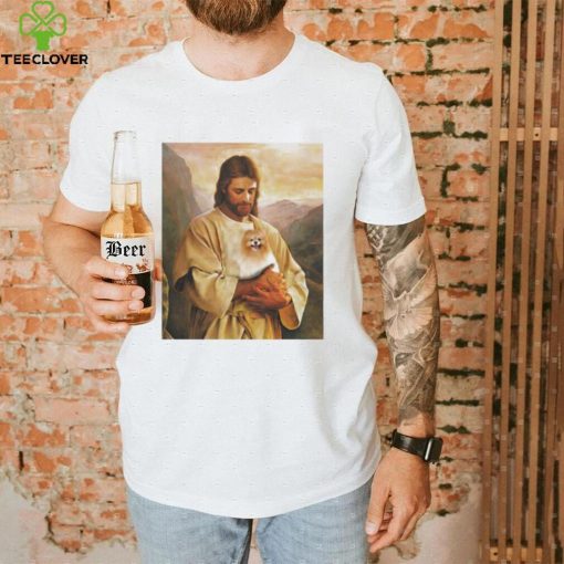 Pomeranian Dog And Jesus Lover Funny Graphic Shirt