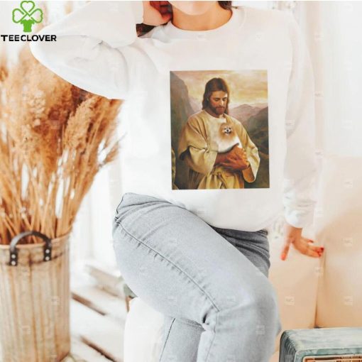 Pomeranian Dog And Jesus Lover Funny Graphic Shirt