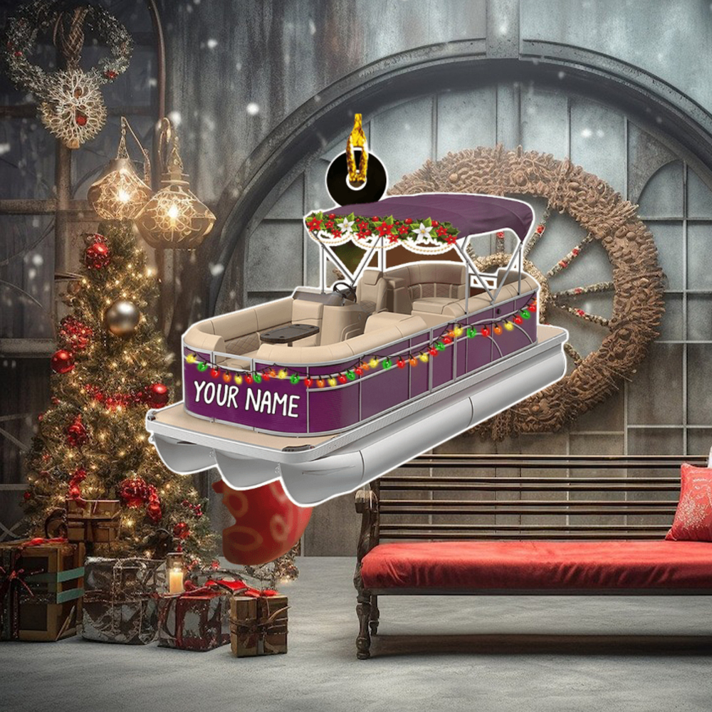 Pontoon Boat Colorful Personalized Acrylic Ornament Pontoon Boat Colorful Personalized Acrylic Ornament