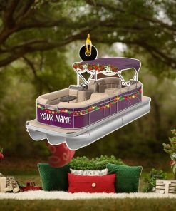 Pontoon Boat Colorful Personalized Acrylic Ornament