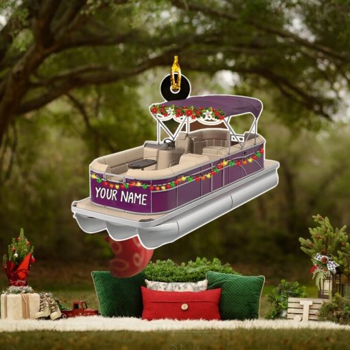 Pontoon Boat Colorful Personalized Acrylic Ornament