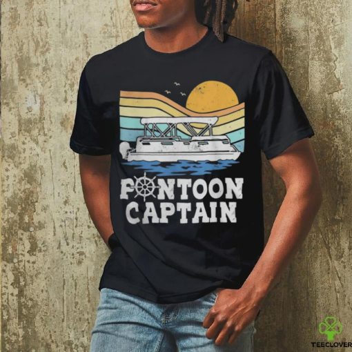 Pontoon Captain Vintage Pontoon Boat Boating Pontooning Shirt