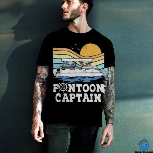 Pontoon Captain Vintage Pontoon Boat Boating Pontooning Shirt