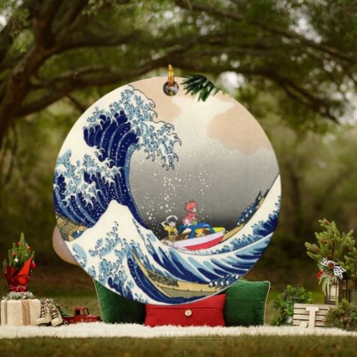 Ponyo On The Cliff By The Sea The Great Wave Japan Perfect Gift For Holiday Ornament