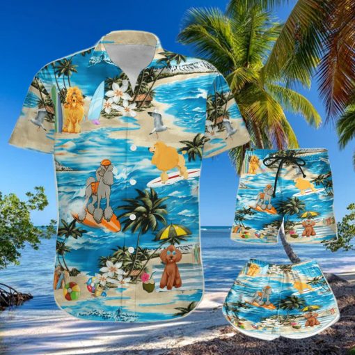 Poodle Hawaii Shirt Shorts All Over Print Hawaiian Set Gift For Dog Lovers