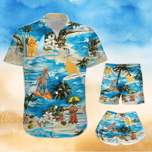 Poodle Hawaii Shirt Shorts All Over Print Hawaiian Set Gift For Dog Lovers