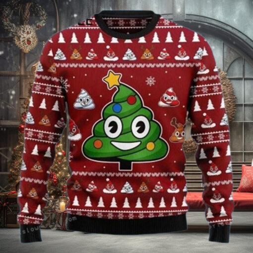 Poop Christmas Tree Emoji Funny Ugly Sweater