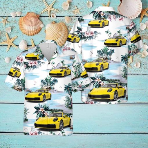 Porsche 911 Racing Yellow 3D Hawaiian Shirt Beach Lover Gift