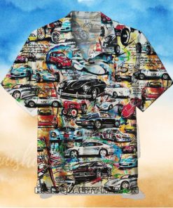 Porsche Vintage Draw Short Sleeve Hawaiian Shirt