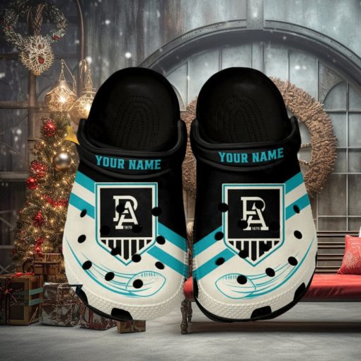 Port Adelaide Football Club AFL Classic Custom Name Crocs Clogs Shoes