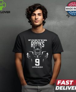 Porter Rooks #9 Eastern Michigan Football Green Endzone t shirt