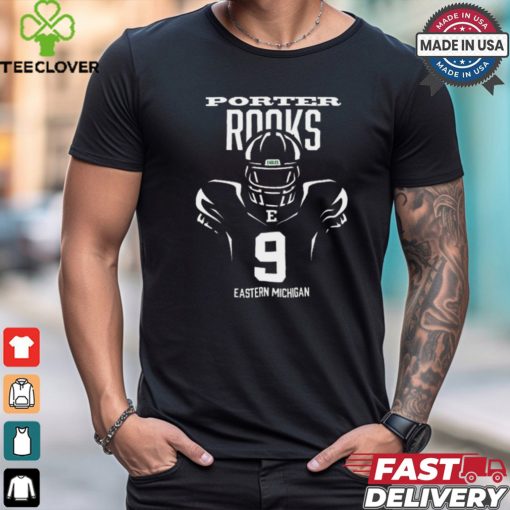Porter Rooks #9 Eastern Michigan Football Green Endzone t shirt