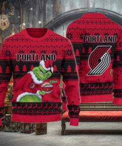 Portland Trail Blazers Grinch Christmas Ugly Sweater