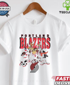 Portland Trail Blazers Looney Tunes characters NBA basketball shirt