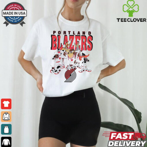 Portland Trail Blazers Looney Tunes characters NBA basketball shirt