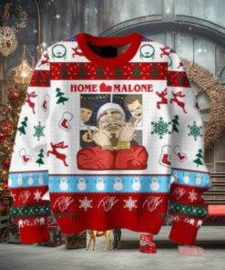 Post Malone Christmas Home Alone With Malone Chirstmas Gifts 2024 Xmas For Family And Friends Ugly Sweater