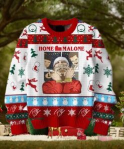 Post Malone Christmas Home Alone With Malone Chirstmas Gifts 2024 Xmas For Family And Friends Ugly Sweater