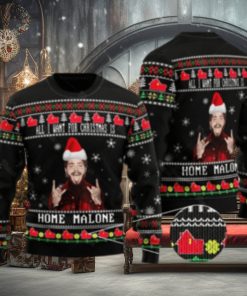 Post Malone Home Malone Ugly Christmas Sweater All Over Print Sweater Music Gift
