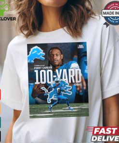 Poster Detroit Lions WR Jameson Williams First Career 100 Yard Game t shirt