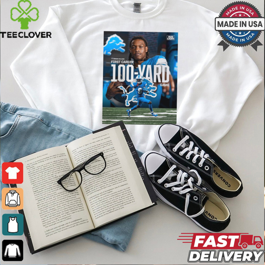 Poster Detroit Lions WR Jameson Williams First Career 100 Yard Game t shirt Poster Detroit Lions WR Jameson Williams First Career 100 Yard Game t shirt