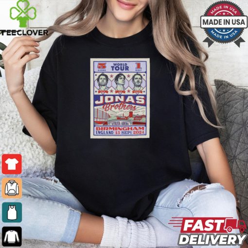 Poster Jonas Brothers Sept 15 2024 Utilita Arena Birmingham, Birmingham, England Tour t shirt