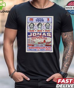 Poster Jonas Brothers Sept 15 2024 Utilita Arena Birmingham, Birmingham, England Tour t shirt