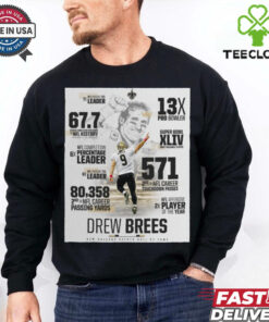 Poster New Orleans Saints Hall Of Fame Drew Brees NFL 2024 Offensive 2X Player Of The Year t shirt