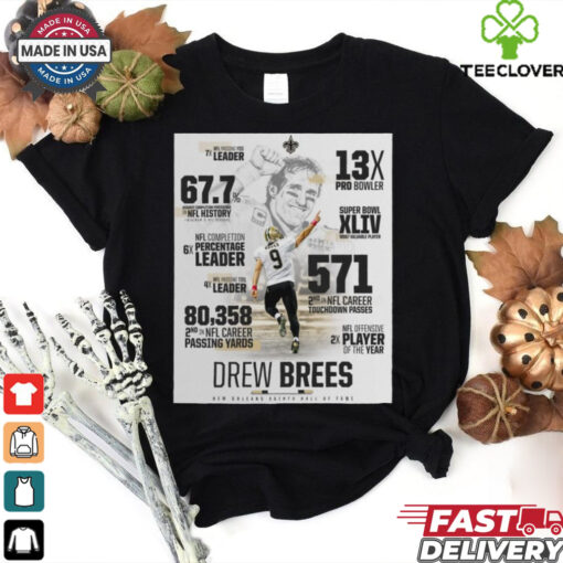 Poster New Orleans Saints Hall Of Fame Drew Brees NFL 2024 Offensive 2X Player Of The Year t hoodie, sweater, longsleeve, shirt v-neck, t-shirt