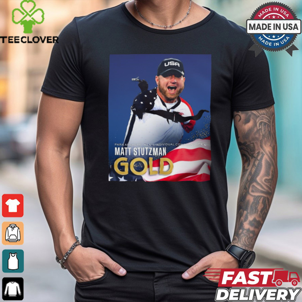 Poster Para Archery Matt Stutzman Gold Medal Paris Paralympics 2024 t shirt Poster Para Archery Matt Stutzman Gold Medal Paris Paralympics 2024 t shirt