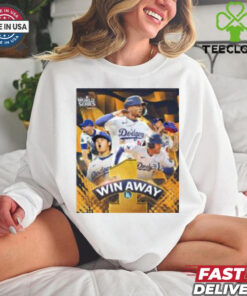 Poster The Los Angeles Dodgers are one win away from winning the World Series 2024 T shirt 1 Poster The Los Angeles Dodgers are one win away from winning the World Series 2024 T shirt