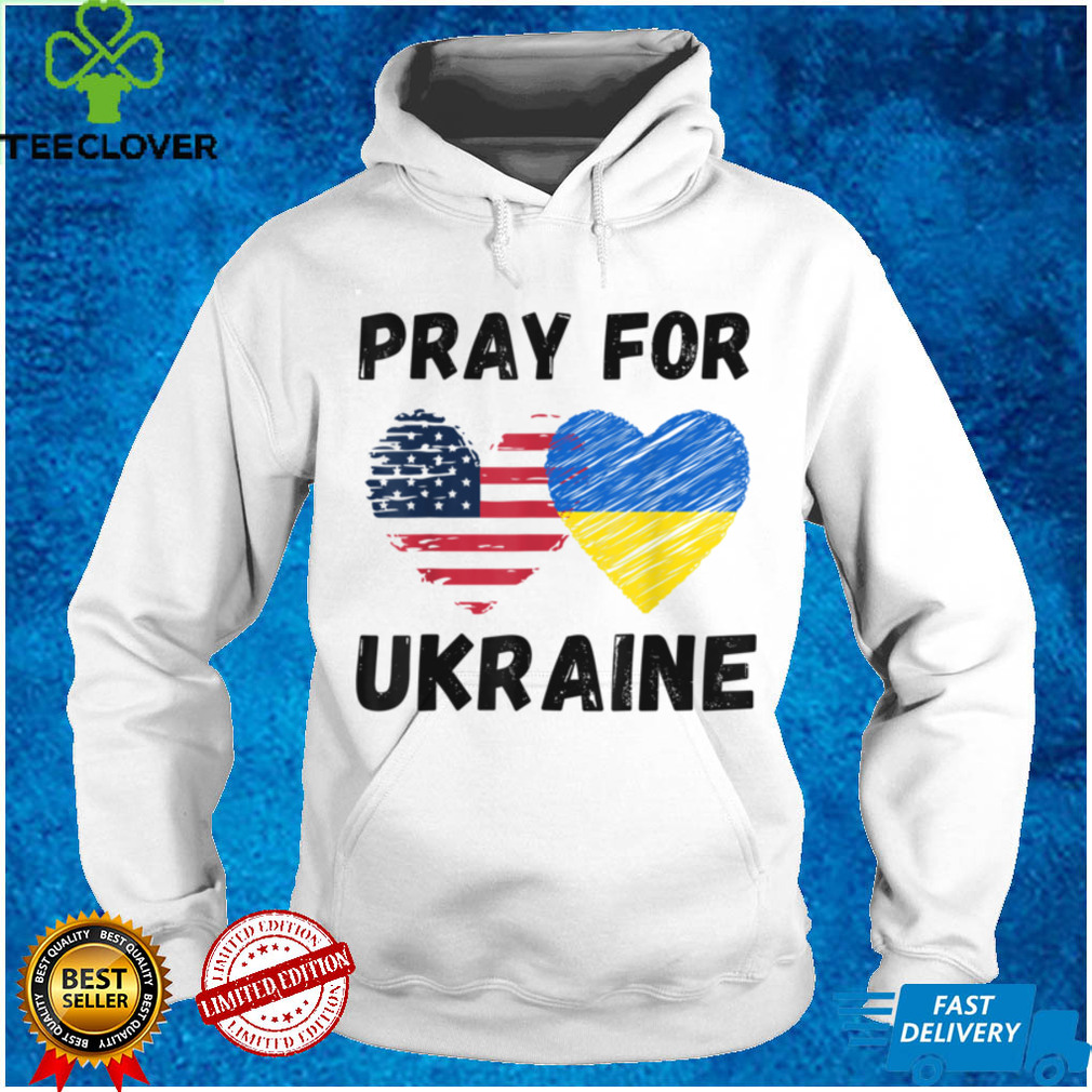 Pray For Ukraine Support Ukrainian American USA Heart T Shirt