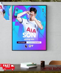 Premier League Son Heung min Player Of The Month September EA Sports FC Home Decor Poster Canvas