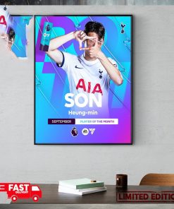 Premier League Son Heung min Player Of The Month September EA Sports FC Home Decor Poster Canvas