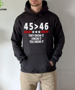 President 45th bester 46th they know it I know it you know it shirt