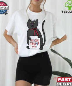 President Trump 2024 Sign and Cute Cat T Shirt
