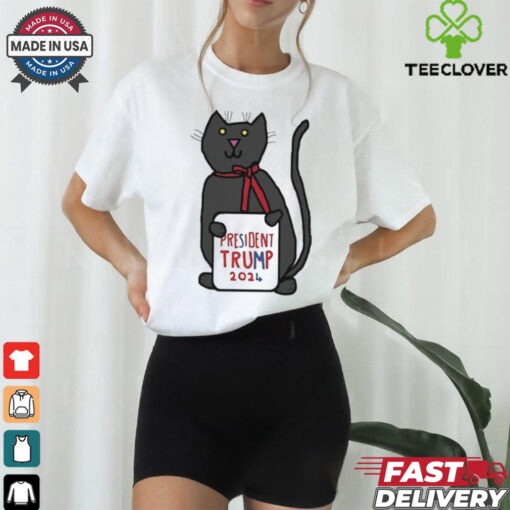 President Trump 2024 Sign and Cute Cat T Shirt